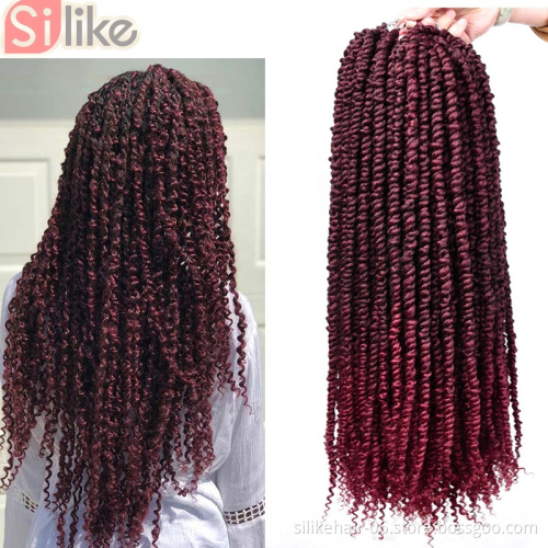 passion twis24'' Pre-twisted Passion Twist Hair 6 Packs Water Wave Passion Twists Crochet Braids Synthetic Fiber Hair Extensions